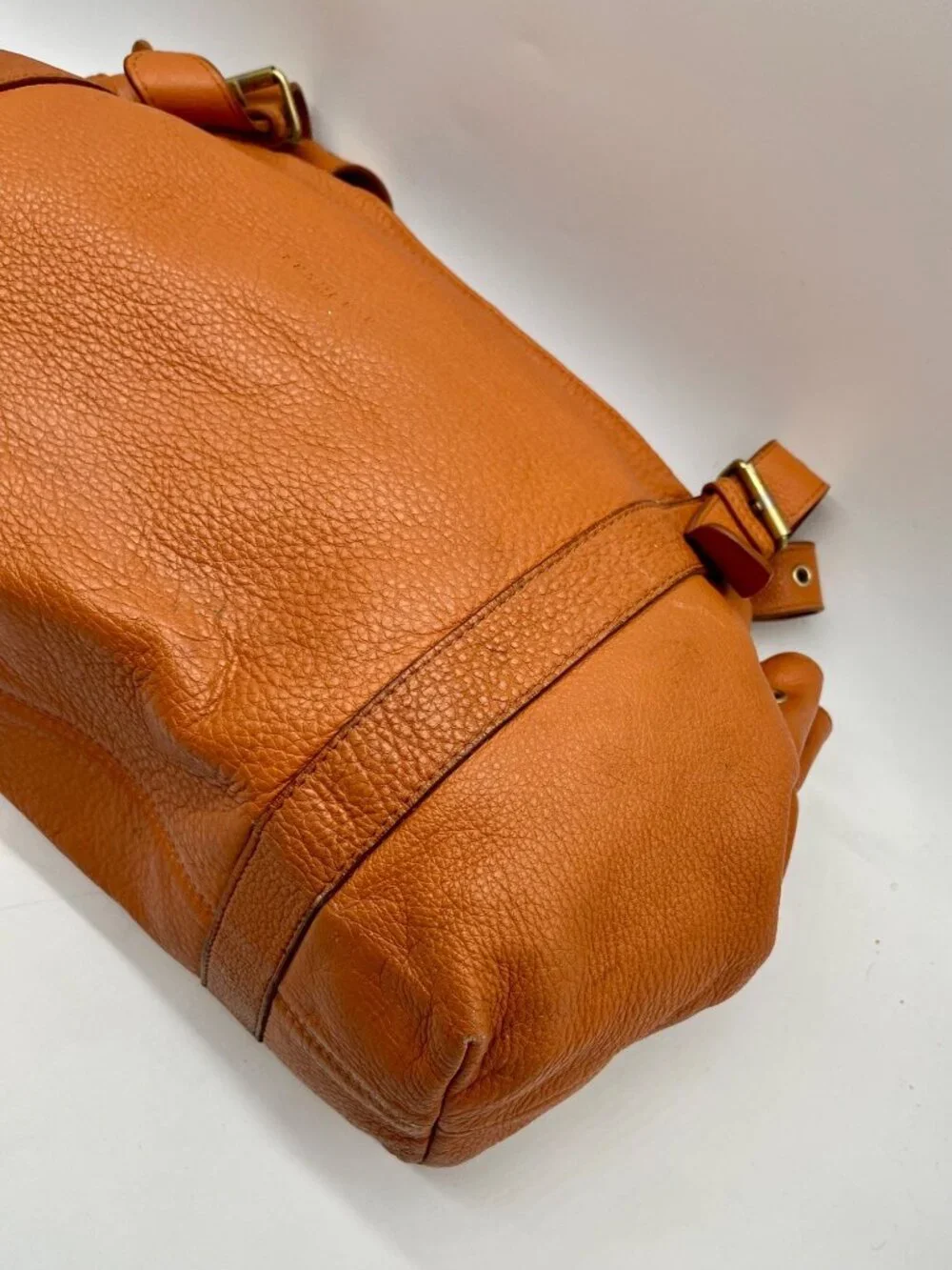 Fredric T Orange Pebbled Leather Hobo Bag